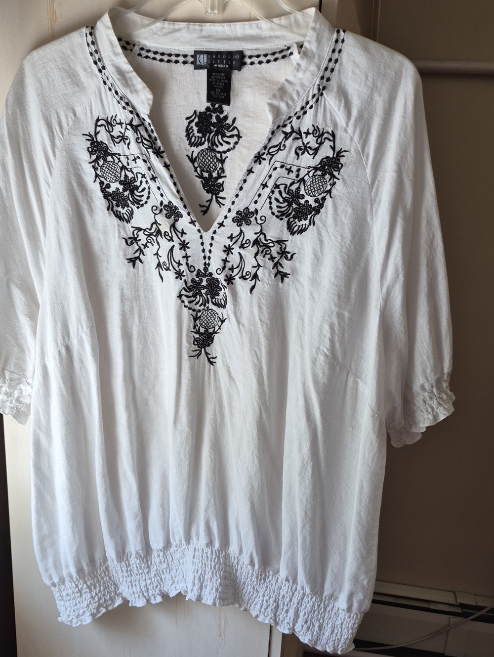 Vintage Carole Little Embroidered  Blouse